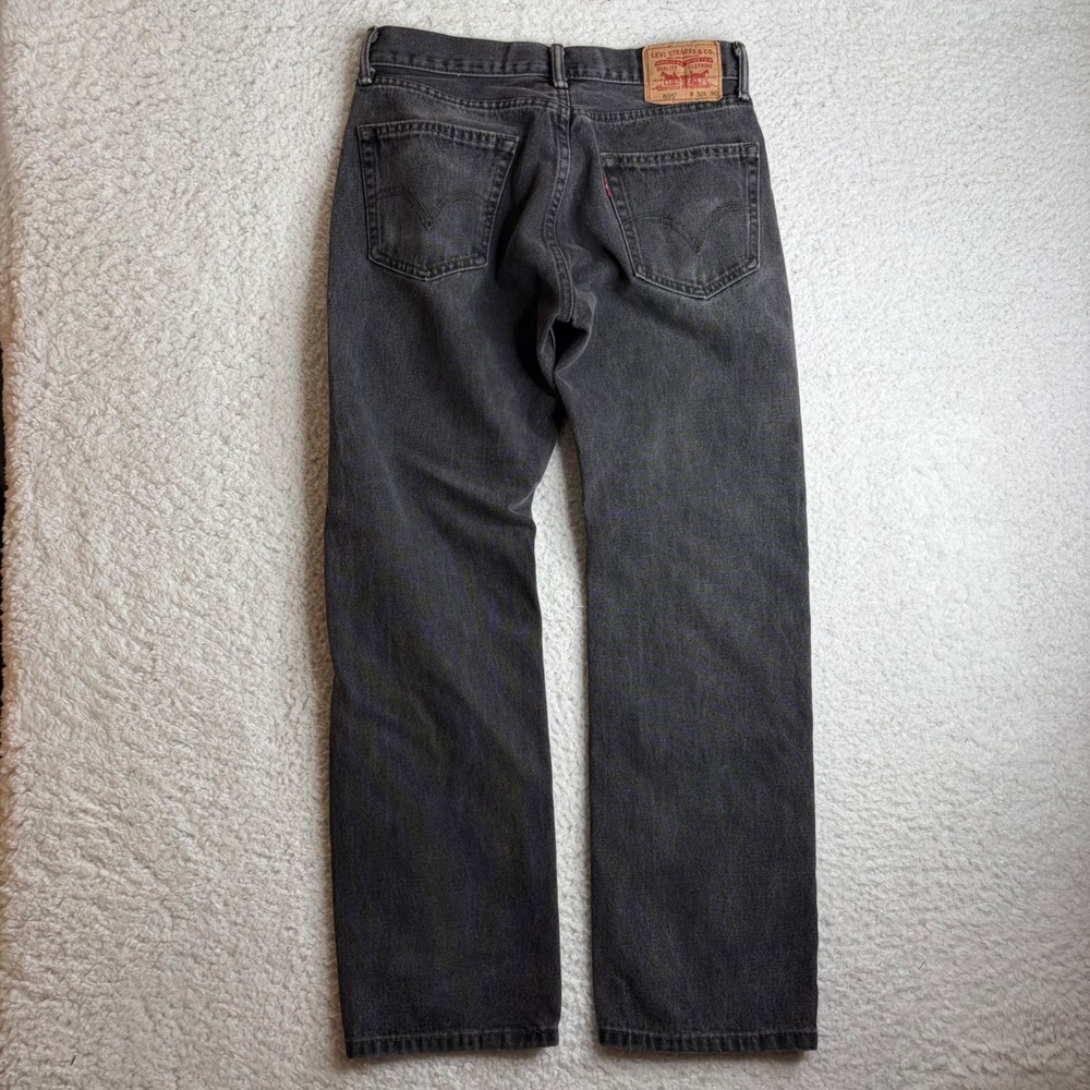 Levis 505 Straight Fit Jeans Mens 30x30 Faded Black Denim Pants 00505-0260